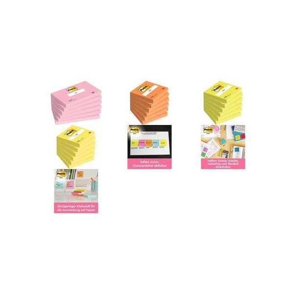 Haftnotiz Notes 655-NY 127x76mm neonge 6x100 Blatt