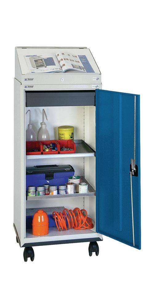 Werkzeugschrankset m.Pultaufsatz H1310xB500xT500mm lichtgrau/enzianblau-0