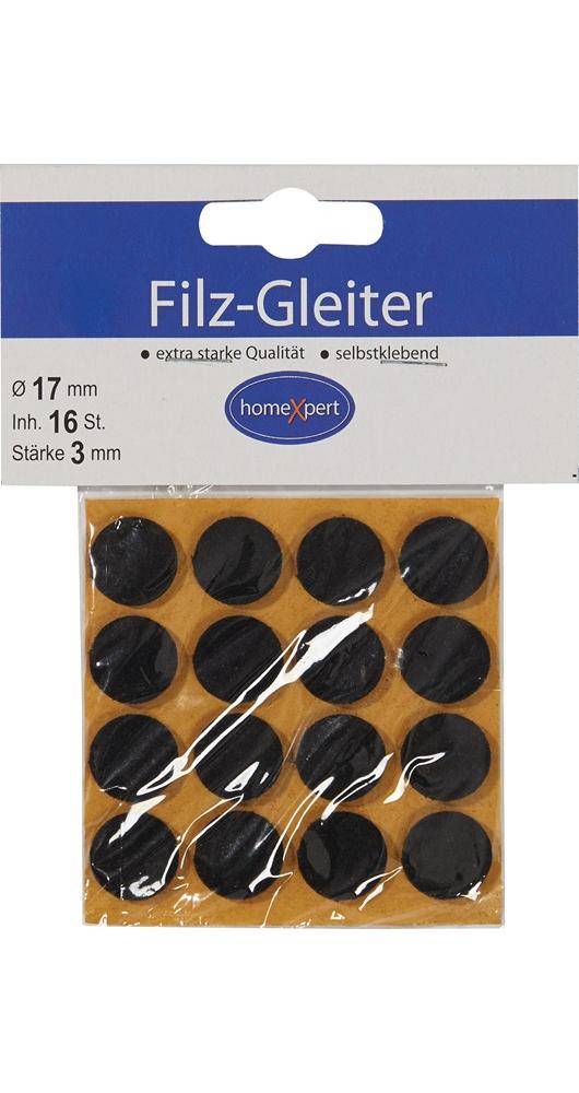Filzgleiter 17mm Filz braun selbstkl.16 St./SB-Karte