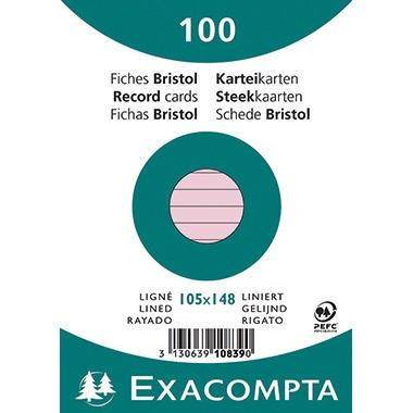 Karteikarte DIN A6 liniert rosa 100 St./Pack. - Artikel: 144075032-0