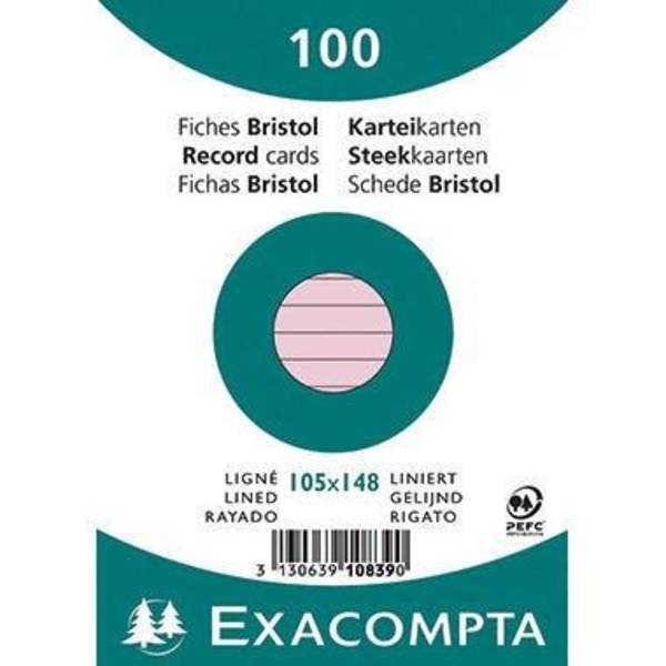 Karteikarte DIN A6 liniert rosa 100 St./Pack. - Artikel: 144075032