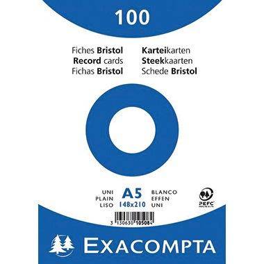 Karteikarte DIN A5 blanko weiß 100 St./Pack. - Artikel: 144075401-0