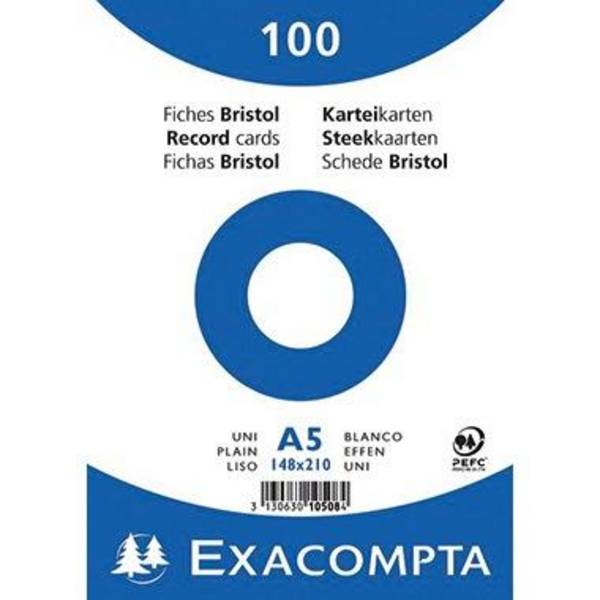 Karteikarte DIN A5 blanko weiß 100 St./Pack. - Artikel: 144075401