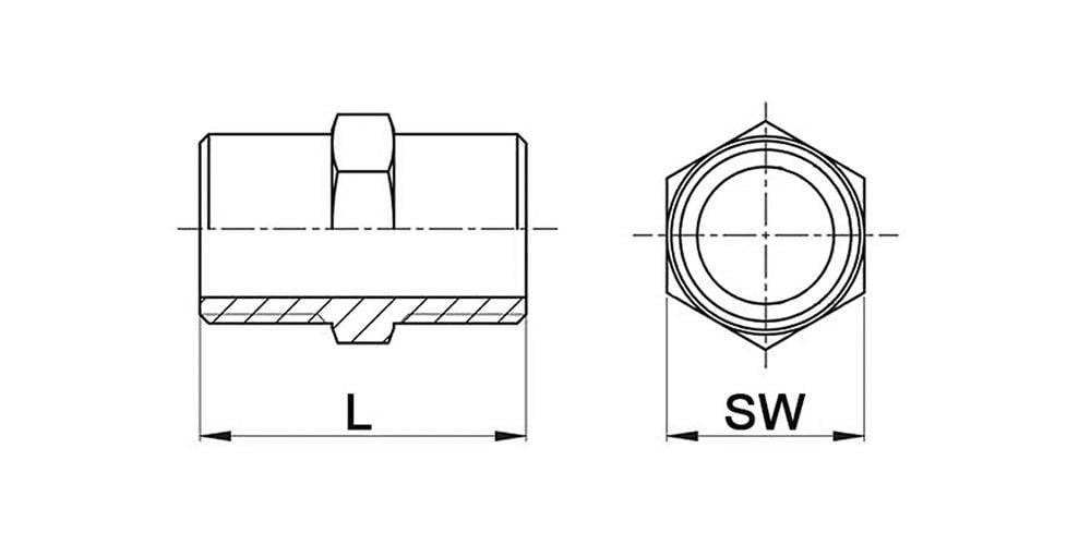 Doppelnippel NPS=1 Zoll 8-kant L 44mm SPRINGER-1