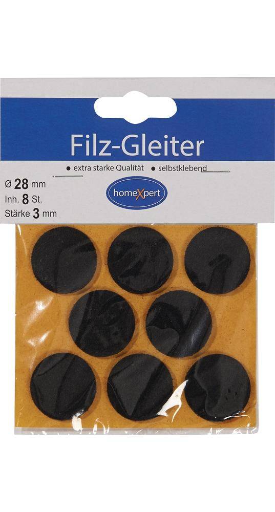 Filzgleiter 28mm Filz braun selbstkl.8 St./SB-Karte
