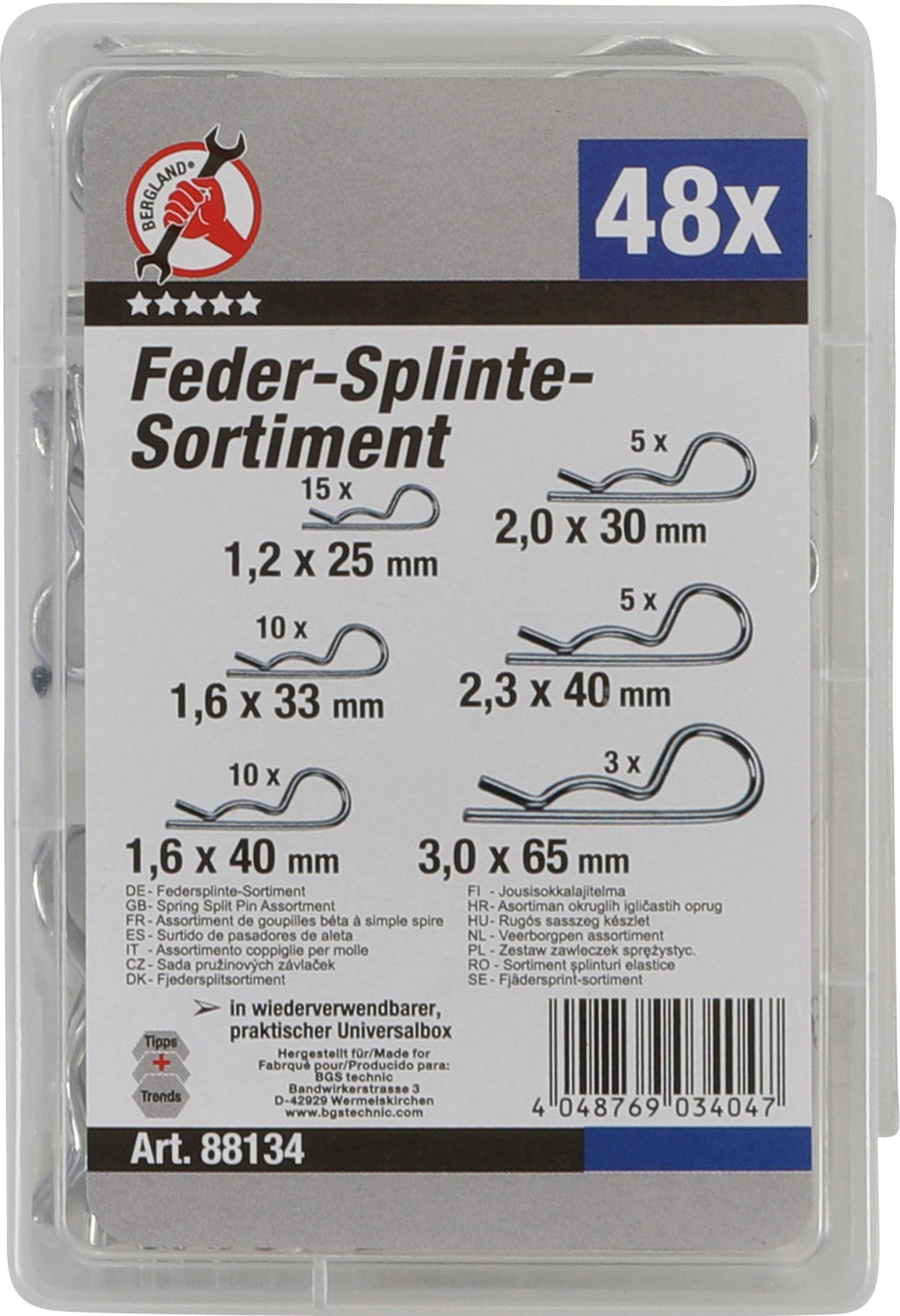 Federsplinte-Sortiment Ø 1,2 - 3,0 mm 48-tlg.-2