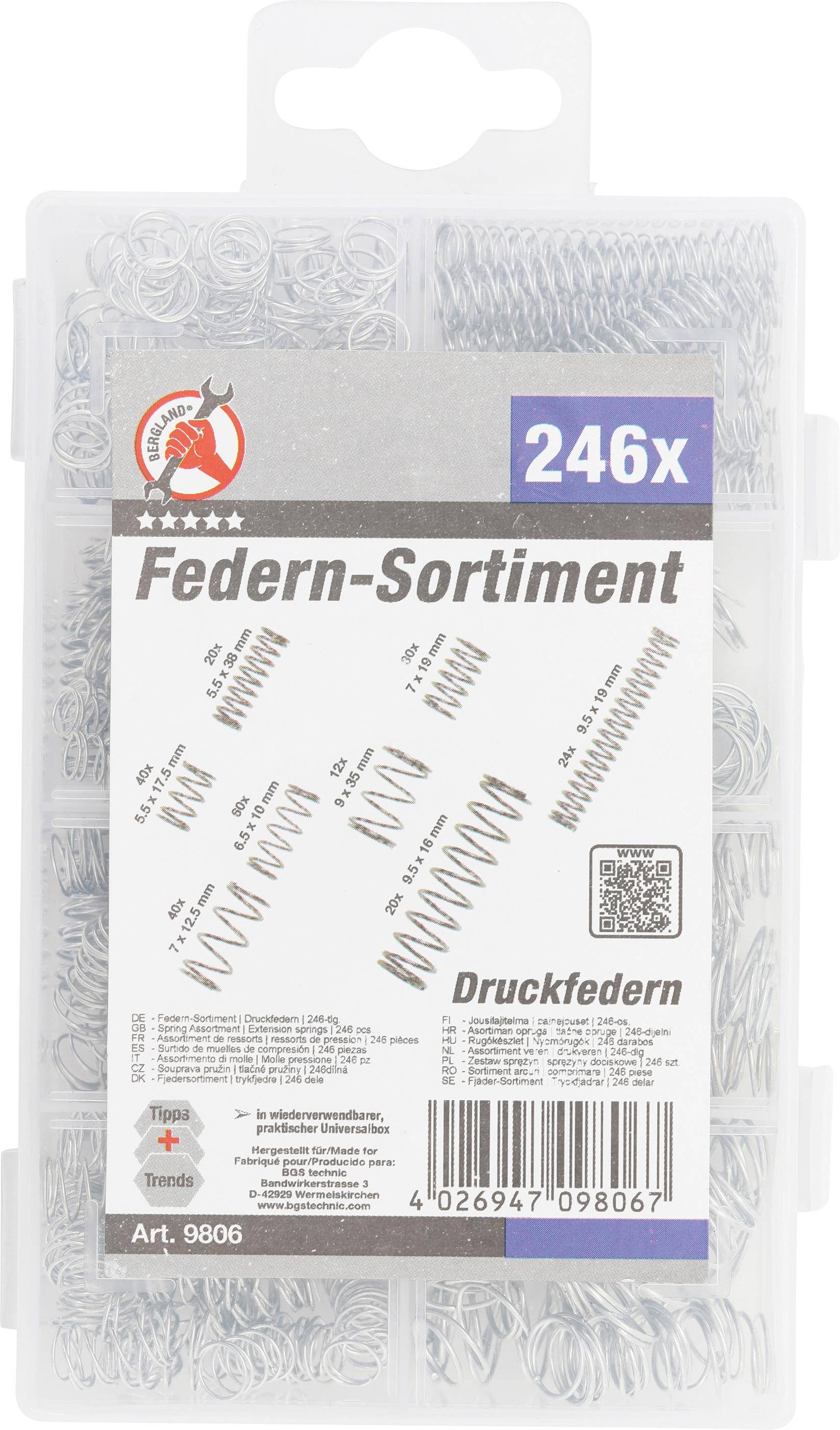 BGS Diy Federn-Sortiment | Druckfedern | 246-tlg.-2