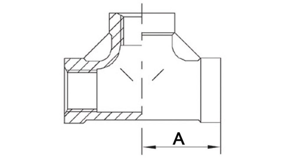 Gewindefitting T-Stück 90Grad IG NPS 1/2 Zoll-1