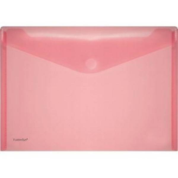 Dokumentenmappe A4 quer PP Klettverschluss rot transparent