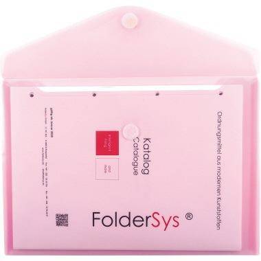 Dokumentenmappe A4 quer PP Klettverschluss rot transparent-2