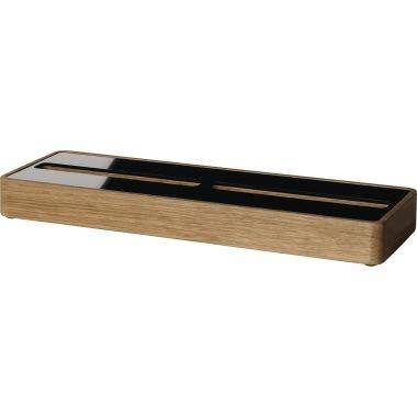 Visitenkarten-Aufsteller Eiche Holz/Acryl 60 Karten max. 90x60mm-0