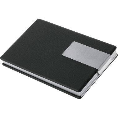 Visitenkartenbox für Karten 90x57 mm schwarz/silber-0