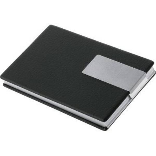 Visitenkartenbox für Karten 90x57 mm schwarz/silber
