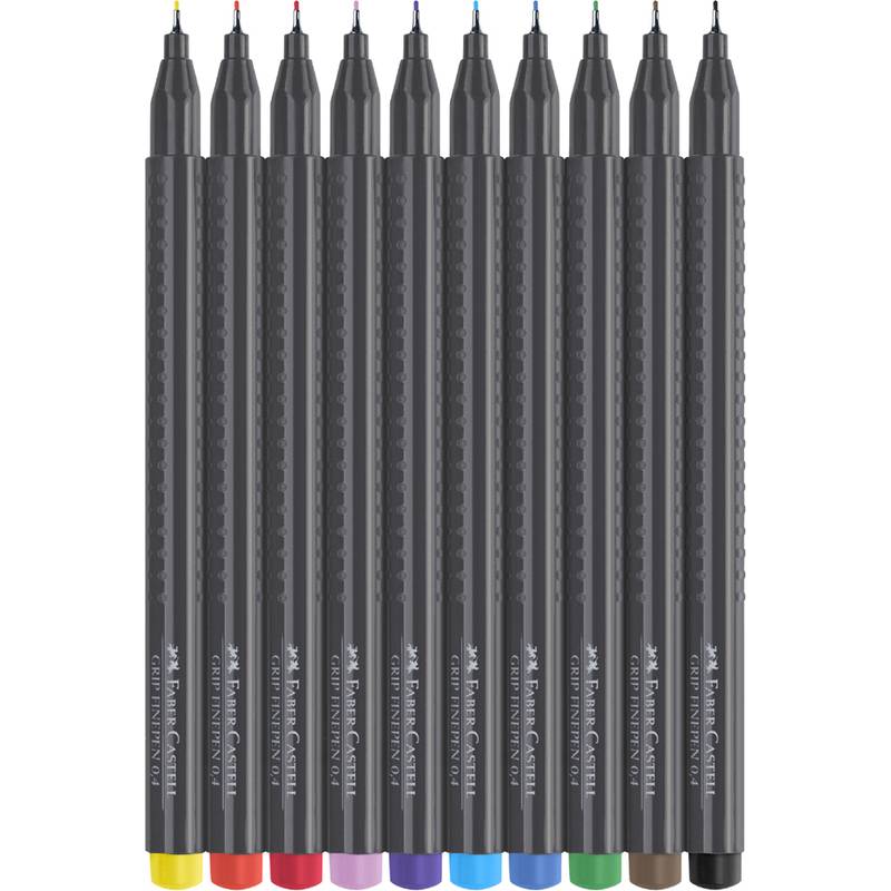 FABER-CASTELL Finepen Grip Fineliner 0.4 mm Mehrfarbig 151610-0