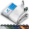 FLOORDIREKT Abdeckplane - Vielseitig einsetzbar - Wasserdicht & Reißfest - 140 g/m² - Weiß - 10 m x 15 m