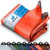 FLOORDIREKT Abdeckplane - Vielseitig einsetzbar - Wasserdicht & Reißfest - 140 g/m² - Orange - 6 x 10 m