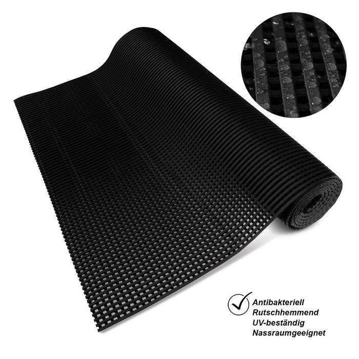 FLOORDIREKT Anti-Rutschmatte Adria - UV-beständige Arbeitsplatzmatte für Nasszonen - Schwarz - 120 x 50 cm-2