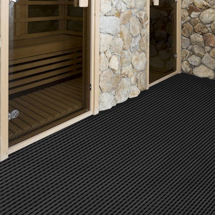 FLOORDIREKT Anti-Rutschmatte Adria - UV-beständige Arbeitsplatzmatte für Nasszonen - Schwarz - 120 x 50 cm-4