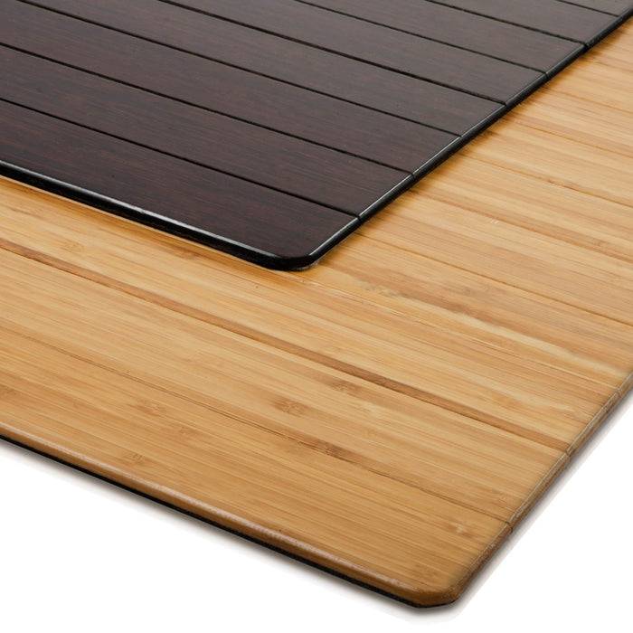 FLOORDIREKT Bambus-Bodenschutzmatte - Für Hart- & Teppichböden geeignet - Mit Filzunterfütterung - 90 x 120 cm - Dunkel-1