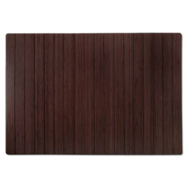 FLOORDIREKT Bambus-Bodenschutzmatte - Für Hart- & Teppichböden geeignet - Mit Filzunterfütterung - 90 x 120 cm - Dunkel