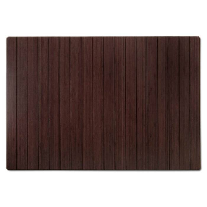 FLOORDIREKT Bambus-Bodenschutzmatte - Für Hart- & Teppichböden geeignet - Mit Filzunterfütterung - 90 x 120 cm - Dunkel-0