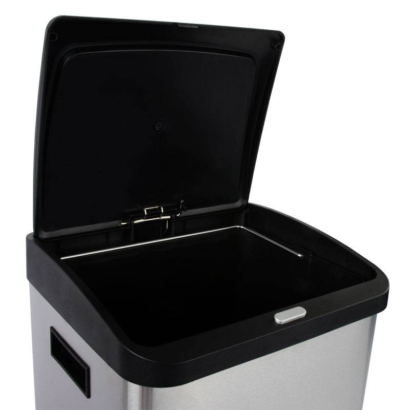 Floordirekt Mülleimer Dylan - mit Trennsystem - 2 Kammern - Silber - 1 x 18 L + 1 x 16 L - Verschiedene Größen Verfügbar-2