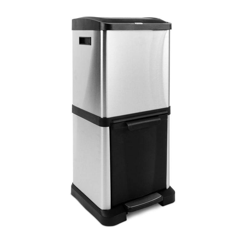 Symbolbild für Floordirekt Mülleimer Dylan - mit Trennsystem - 2 Kammern - Silber - 1 x 18 L + 1 x 16 L - Verschiedene Größen Verfügbar