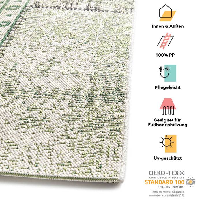 KARAT Outdoorteppich Cotton - Für den Innen- und Außenbereich geeignet - Grün - 80 x 150 cm-2