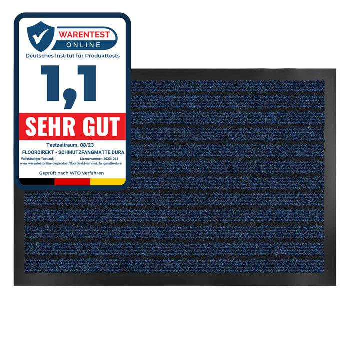 KARAT Schmutzfangmatte Dura - Türmatte für Innen & Außen - Robust & Pflegeleicht - Blau - 50 x 80 cm-0