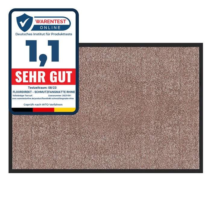 FLOORDIREKT Fußmatte Rhine - Schmutzfangmatte für Innen- & Außenbereiche - Hellbeige - 90 x 600 cm-0