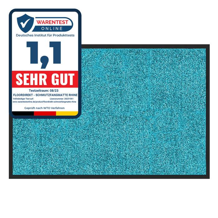 FLOORDIREKT Fußmatte Rhine - Schmutzfangmatte für Innen- & Außenbereiche - Türkis - 40 x 60 cm-0