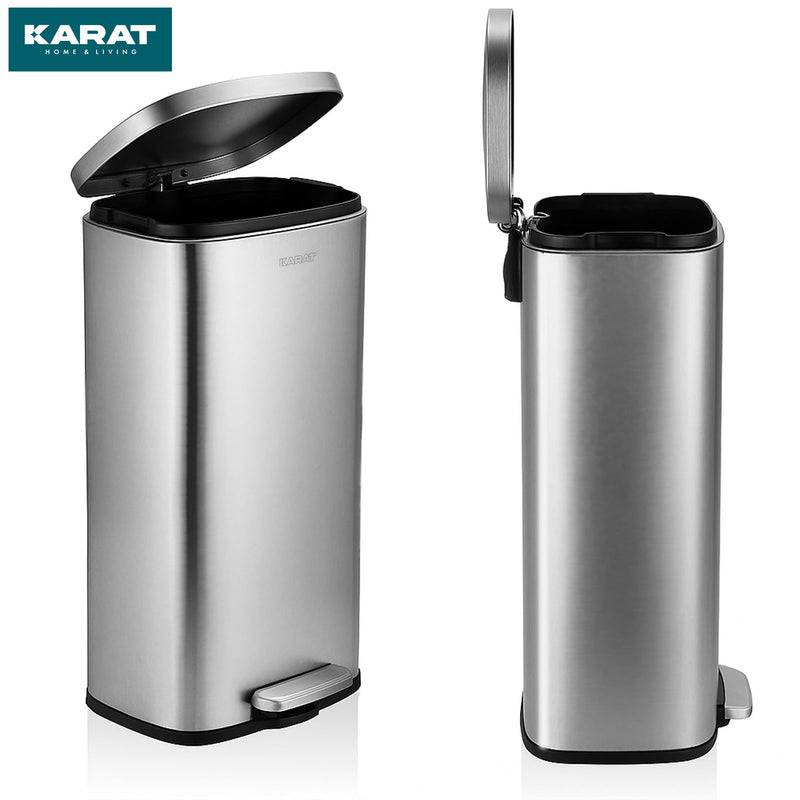 Floordirekt Mülleimer Dustin - aus Edelstahl mit Absenkautomatik - Silber - 50 Liter-2