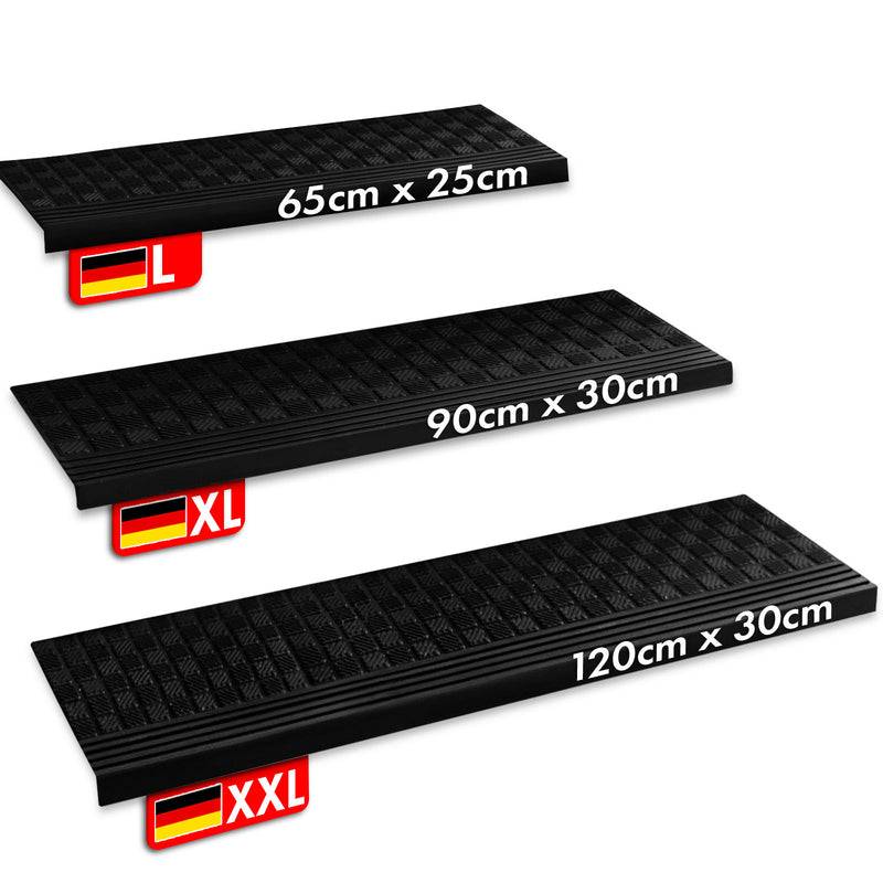 Floordirekt Gummi-Stufenmatte Diamond - 25 x 65 cm - 1 Stufenmatte - für Außenbereiche - Geriffelte Antirutschmatte-0