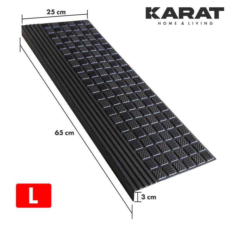 Floordirekt Gummi-Stufenmatte Diamond - 25 x 65 cm - 1 Stufenmatte - für Außenbereiche - Geriffelte Antirutschmatte-1