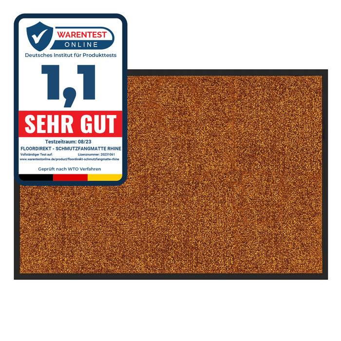 FLOORDIREKT Fußmatte Rhine - Schmutzfangmatte für Innen- & Außenbereiche - Braun - 90 x 120 cm-0