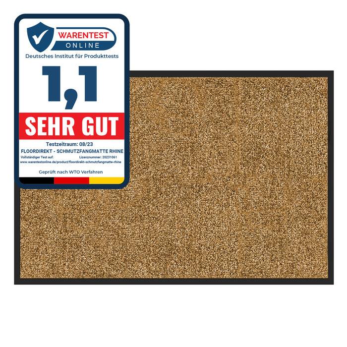 FLOORDIREKT Fußmatte Rhine - Schmutzfangmatte für Innen- & Außenbereiche - Beige - 40 x 60 cm-0