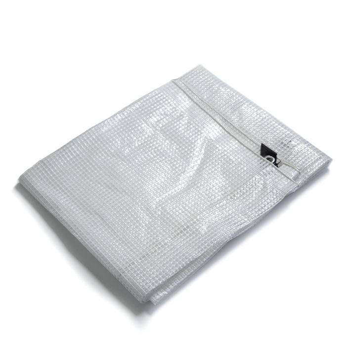FLOORDIREKT Abdeckplane Leno - Multifunktional - Wasserdicht & Reißfest - 240 g/m² - Weiß/Transparent - 3 x 5 m-0