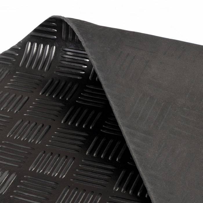 FLOORDIREKT Gummiläufer Karo - Anti-Rutsch Bodenläufer mit strukturierter Oberfläche - Schwarz - 100 x 600 cm-2