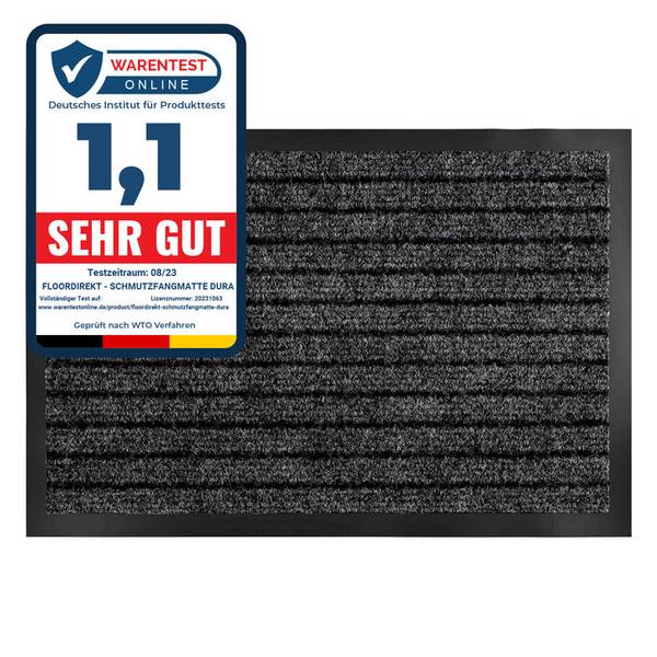 KARAT Schmutzfangmatte Dura - Türmatte für Innen & Außen - Robust & Pflegeleicht - Anthrazit - 100 x 150 cm