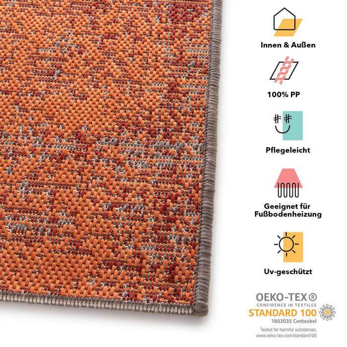 KARAT Outdoorteppich Cotton - Für den Innen- und Außenbereich geeignet - Rot - 80 x 150 cm-2