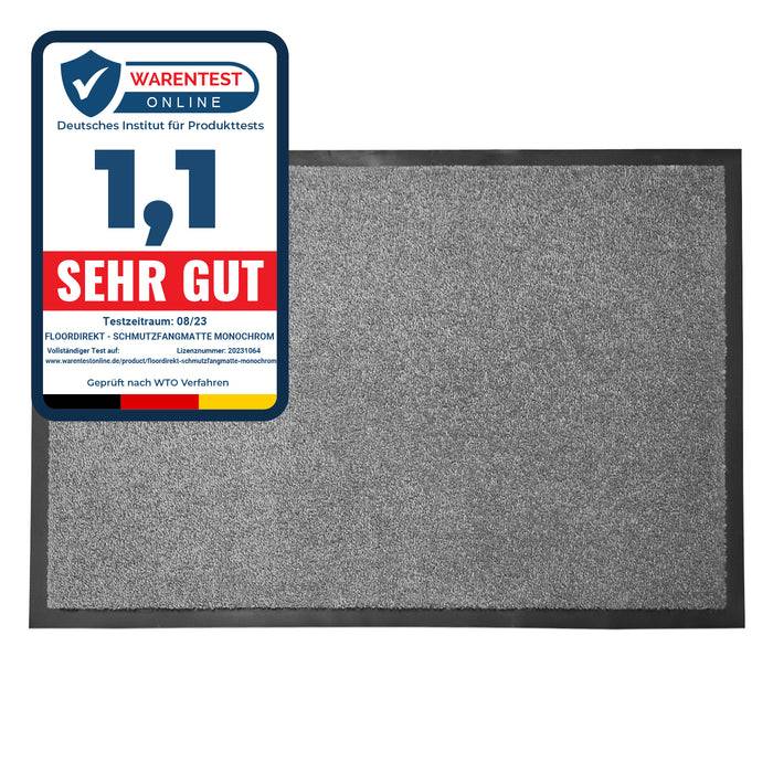FLOORDIREKT Schmutzfangmatte Monochrom - Antistatisch & Rutschfest - Silbergrau - 60 x 90 cm-0