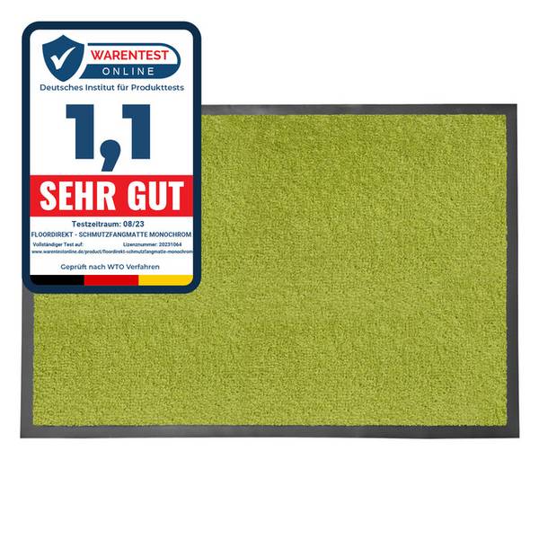 FLOORDIREKT Schmutzfangmatte Monochrom - Antistatisch & Rutschfest - Limone - 135 x 200 cm