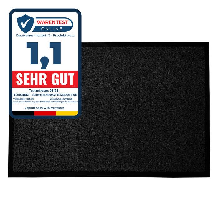 FLOORDIREKT Schmutzfangmatte Monochrom - Antistatisch & Rutschfest - Schwarz - 90 x 120 cm-0