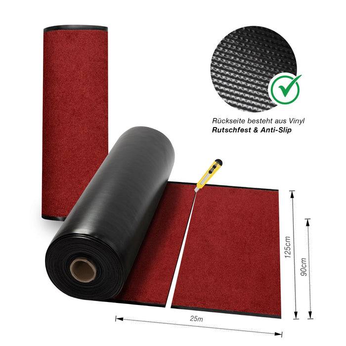 FLOORDIREKT Schmutzfangmatte Performa XXL - Hohe Absorbationsfähigkeit - 120 x 300 cm - Rot-3