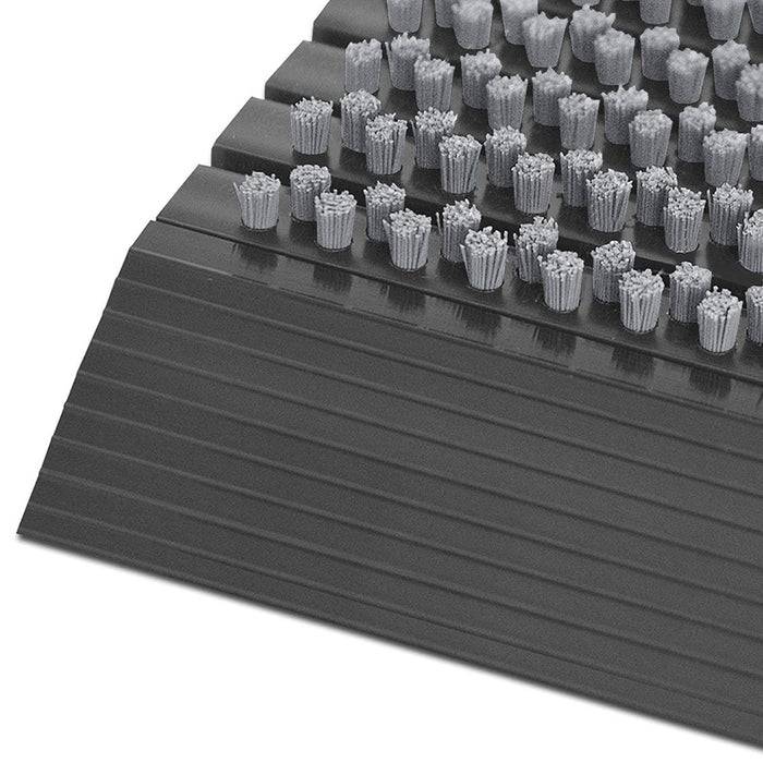 FLOORDIREKT Türmatte Power Brush - Hochwirksamer Fußabtreter - Mit robusten Power-Bürsten - Grau - 50 x 80 cm-1