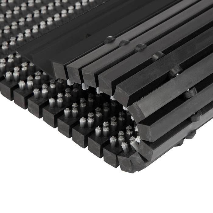 FLOORDIREKT Türmatte Power Brush - Hochwirksamer Fußabtreter - Mit robusten Power-Bürsten - Grau - 50 x 80 cm-3