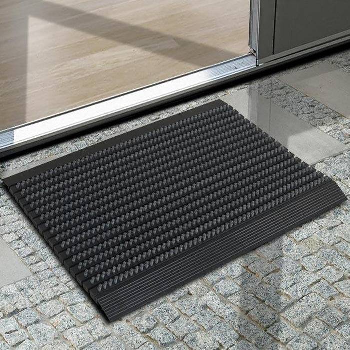 FLOORDIREKT Türmatte Power Brush - Hochwirksamer Fußabtreter - Mit robusten Power-Bürsten - Grau - 50 x 80 cm-4