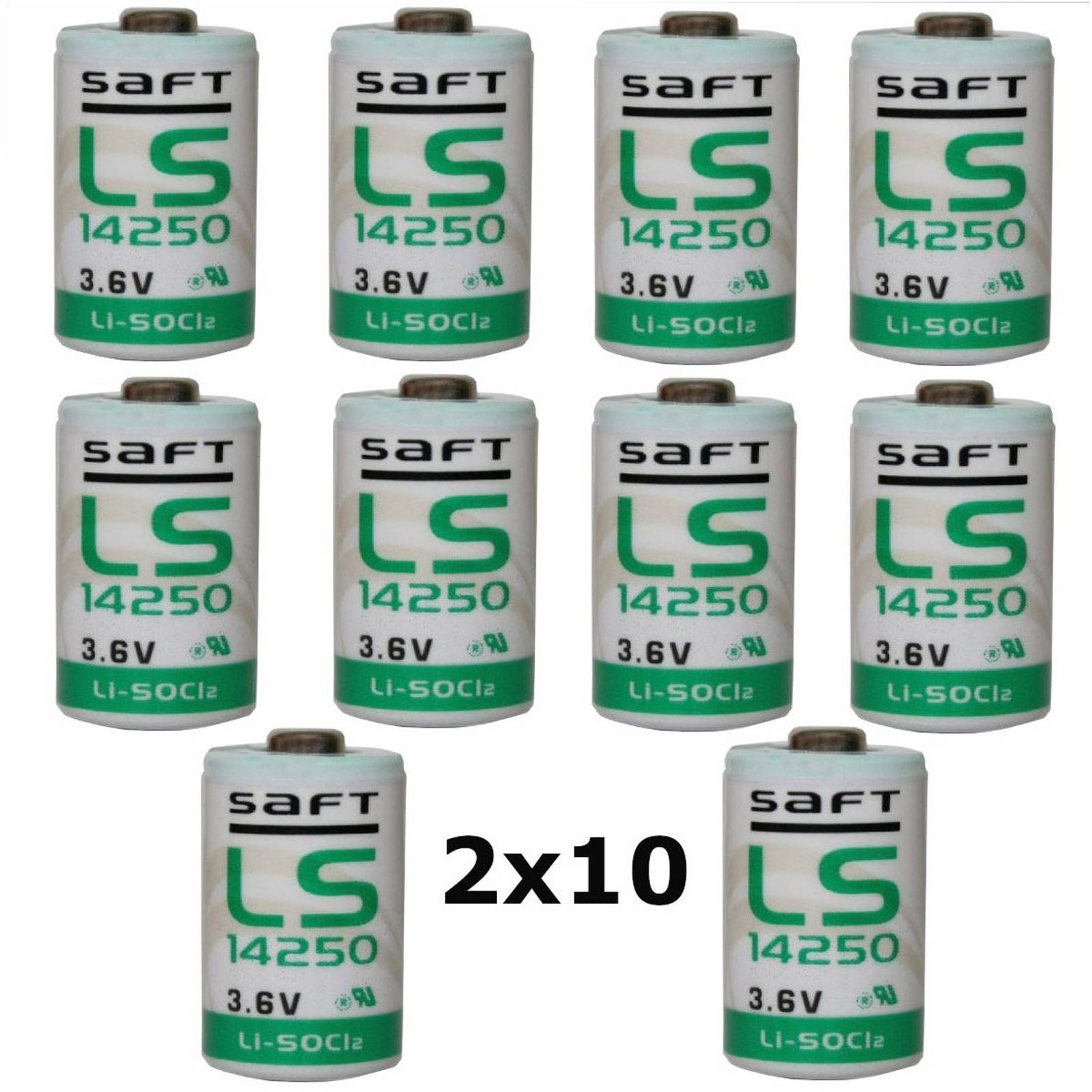 20x Lithium Batterie Saft LS14250 1/2AA 3,6Volt, 3,6V, Lithium-Thionylchlorid-0
