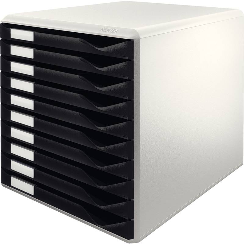 Leitz Schubladenbox 52810095 DIN A4 10Schubfächer lichtgr/sw
