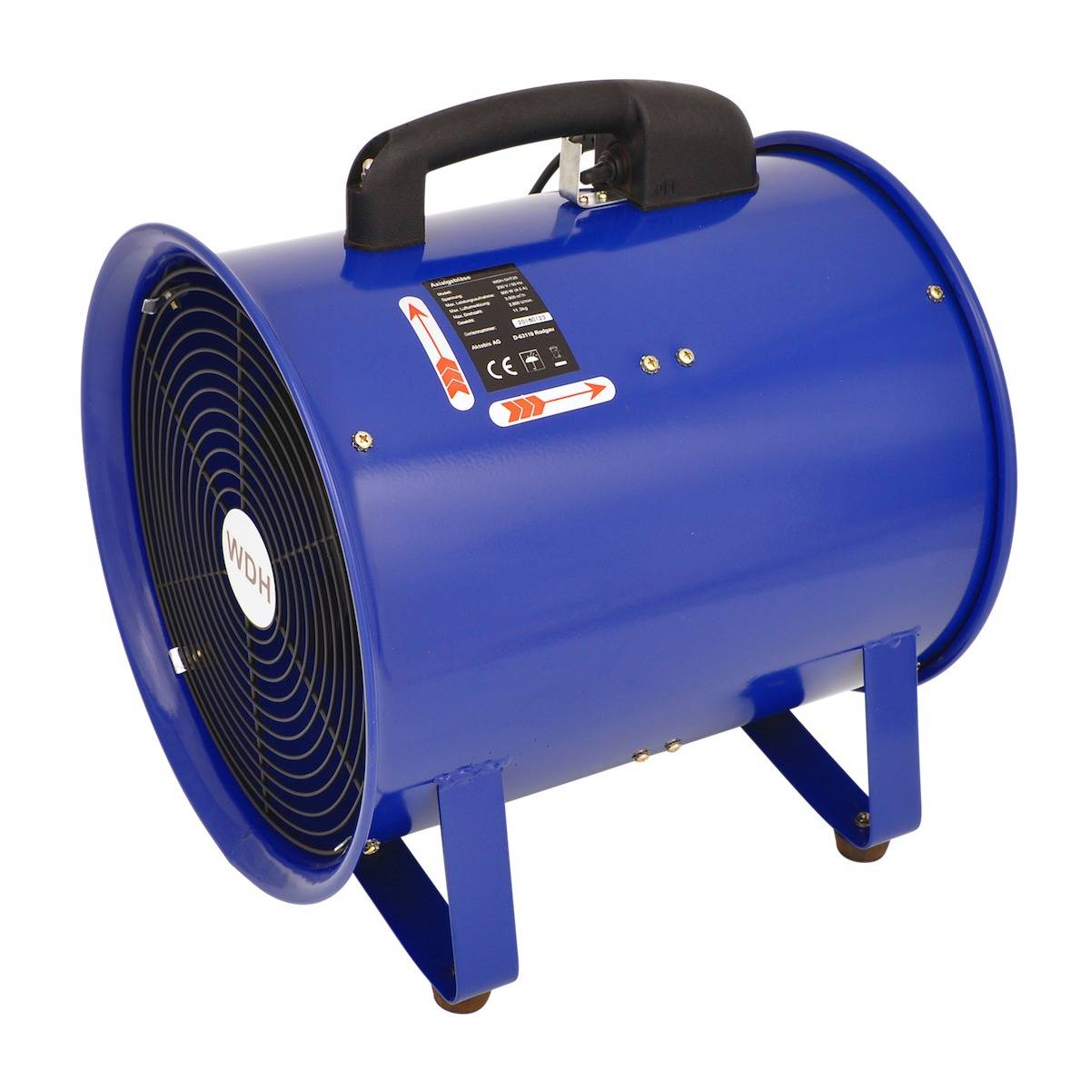 WDH Axialgebläse WDH-SHT28 - (Ø x H) 30 x 41,5 cm - Baustellen-Ventilator, Windmaschine - 2.800 m³/h Luftumwälzung-0